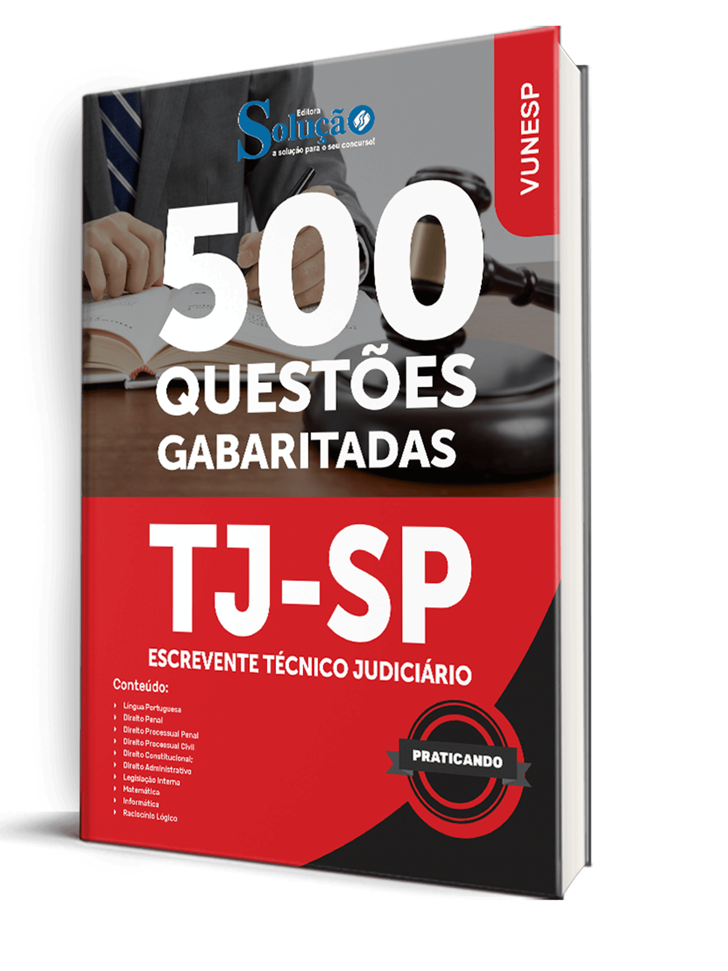 Caderno de Questões TJ-SP 2026 para Escrevente Técnico Judiciário da Editora Solução