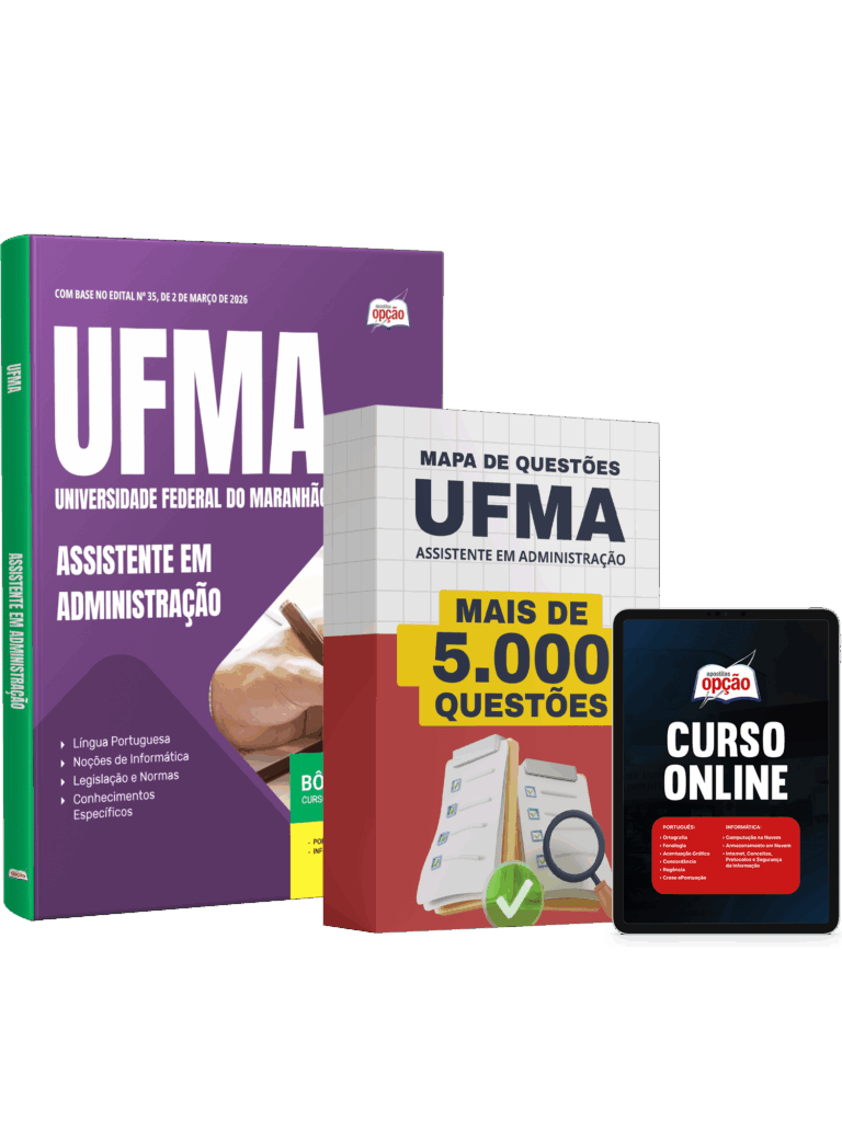 Capa da apostila UFMA 2026 para o cargo de Assistente em Administração em PDF