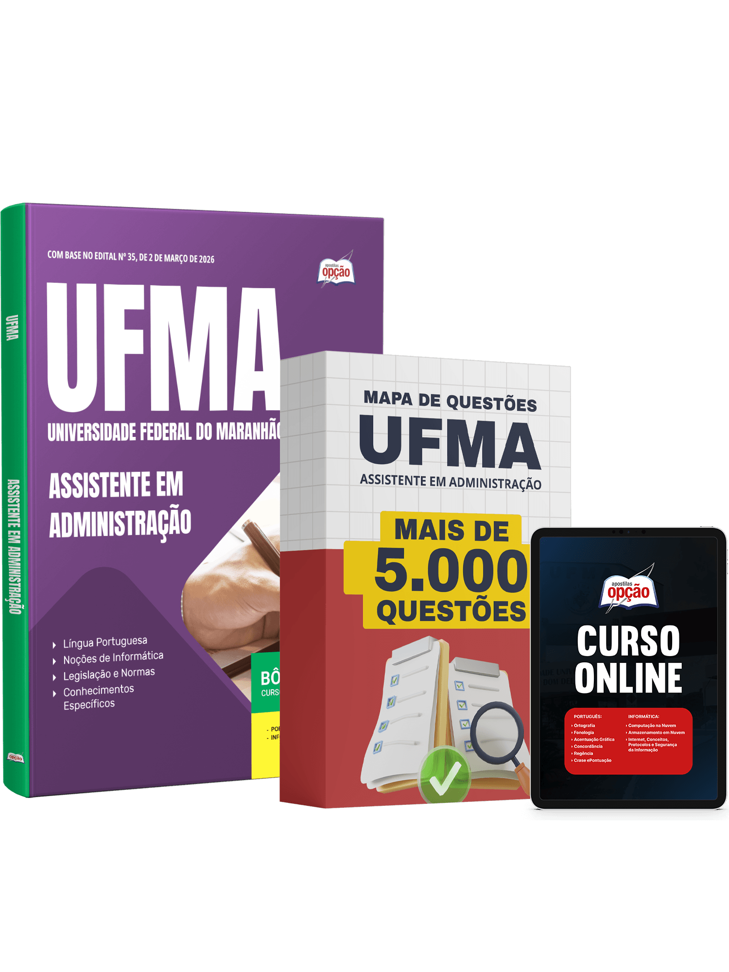 Capa da apostila UFMA 2026 para o cargo de Assistente em Administração em PDF