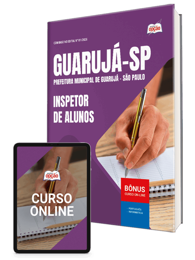 Apostila Prefeitura de Guarujá SP 2026 para Inspetor de Alunos da Apostila Opção