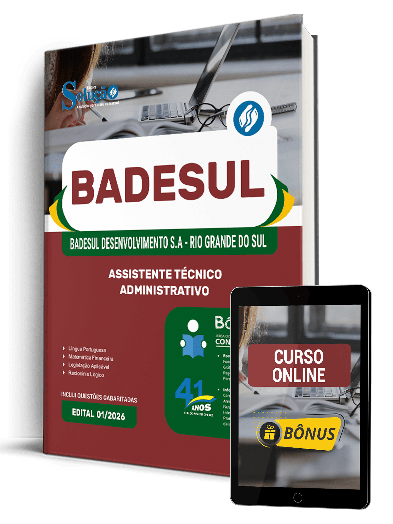 Apostila BADESUL 2026 para Assistente Técnico Administrativo da Editora Solução