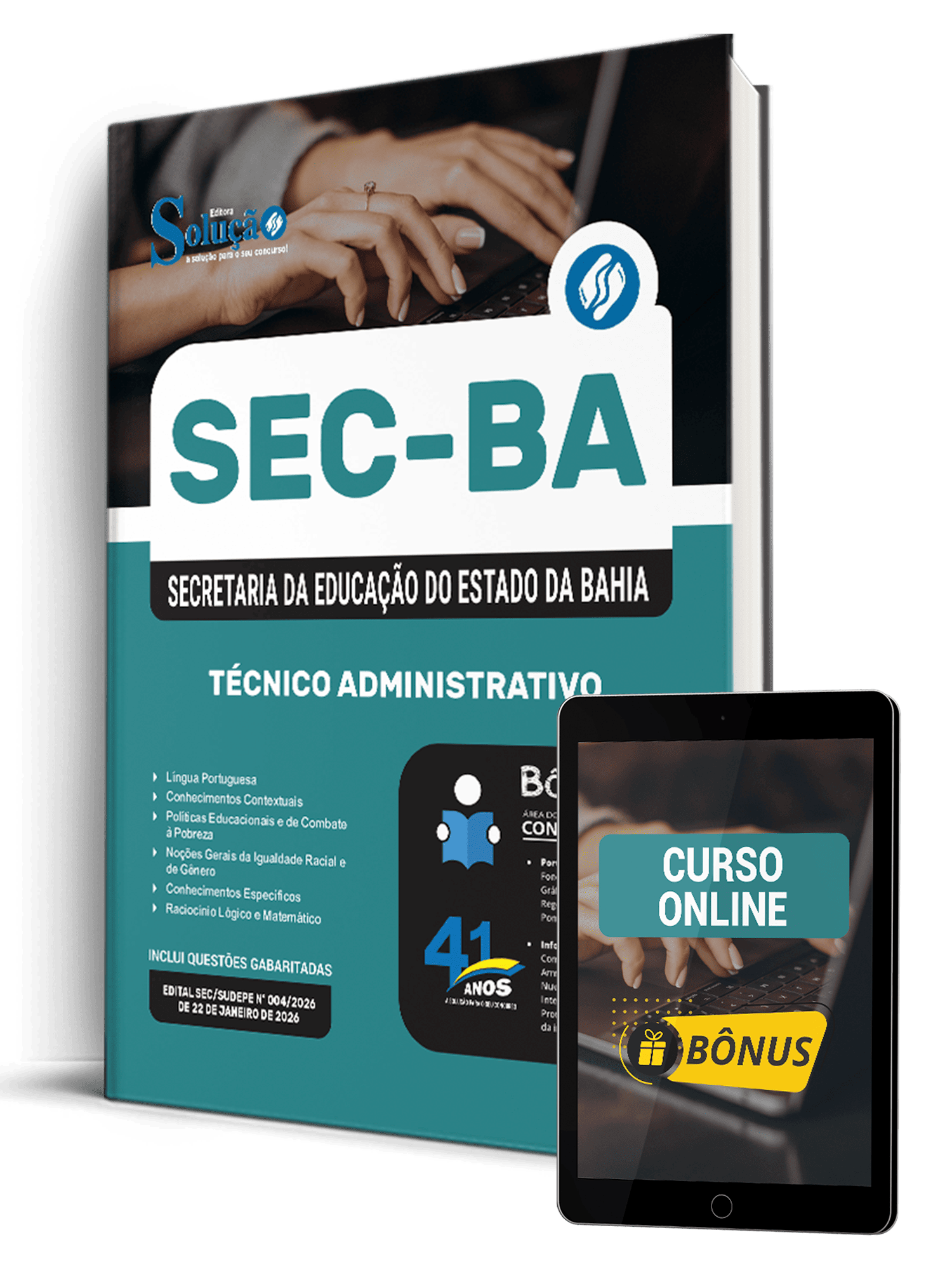 Apostila SEC-BA 2026 para Técnico Administrativo em Nível Médio da Editora Solução