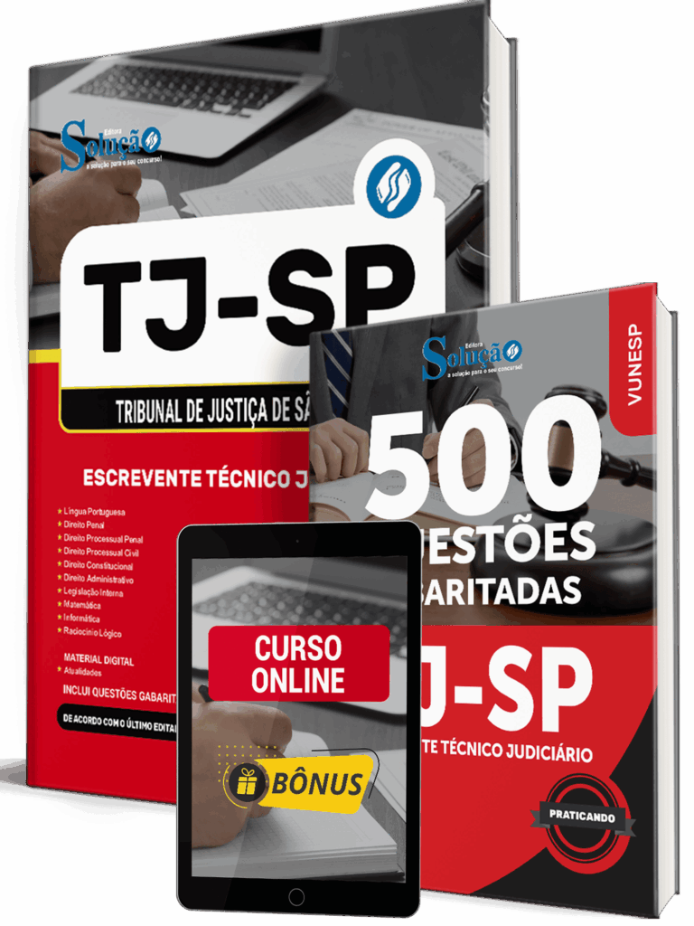 Combo TJ-SP para Escrevente Técnico Judiciário da Editora Solução