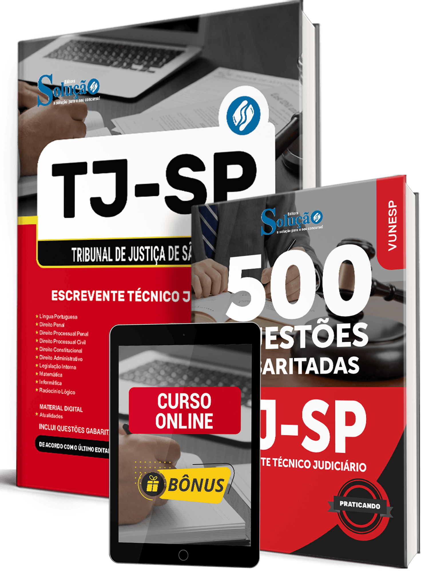 Combo TJ-SP para Escrevente Técnico Judiciário da Editora Solução
