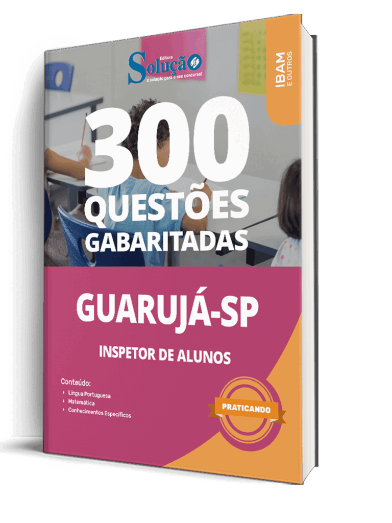 Caderno de Questões Guarujá SP para Inspetor de Alunos da Editora Solução